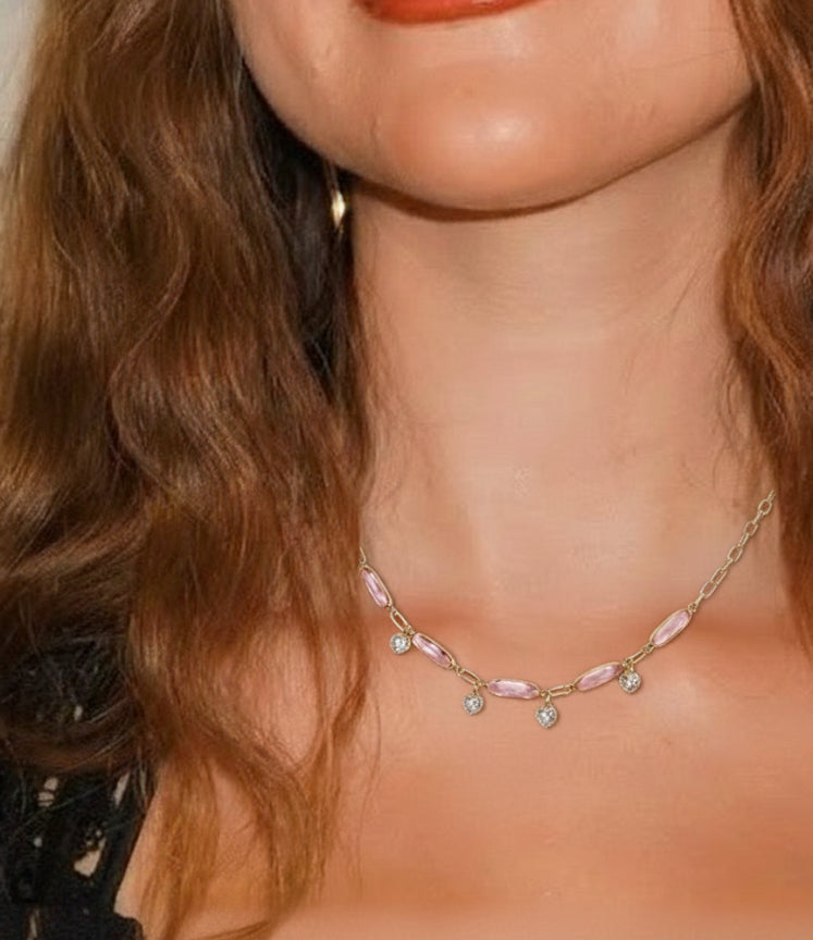 Pretty in Pink Link Necklace